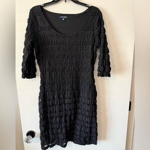 Elegant Black Lace Textured Dress